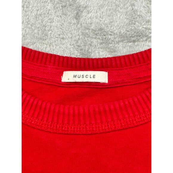 ABERCROMBIE FITCH AF MUSCLE RAISED LOGO STRIPPED RED SWEATER MEDIUM MENS SWEATER - Picture 3 of 8